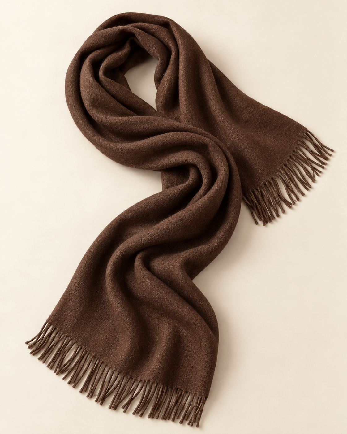 Illustration d’un voile noisette avec de fines franges
